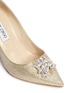 Detail View - Click To Enlarge - JIMMY CHOO - 'Mamey' crystal toe brooch lamé glitter pumps