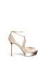 Main View - Click To Enlarge - JIMMY CHOO - 'Victor' glitter lamé mirror leather sandals