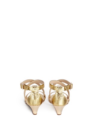 Back View - Click To Enlarge - JIMMY CHOO - 'Chiara' cubed mirror leather sandals