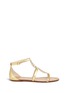 Main View - Click To Enlarge - JIMMY CHOO - 'Wyatt' disc chain cubed mirror leather sandals