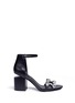 Main View - Click To Enlarge - ALEXANDER WANG - 'Abby' cutout heel glass crystal leather sandals