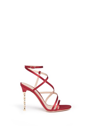 Main View - Click To Enlarge - GIANVITO ROSSI - 'Twist' screw heel strappy satin sandals