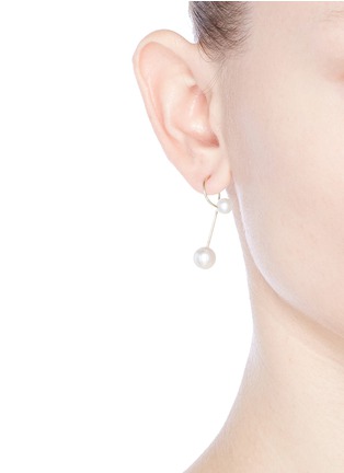 Figure View - Click To Enlarge - SOPHIE BILLE BRAHE - Elipse Noveau' akoya pearl 14k gold single earring