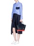 Figure View - Click To Enlarge - SACAI - Two-way colourblock leather tote