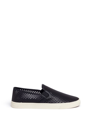 Main View - Click To Enlarge - TORY BURCH - 'Jesse' perforated leather slip-ons