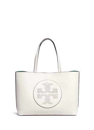 Main View - Click To Enlarge - TORY BURCH - 'Perforated Logo' leather tote