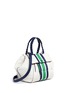 Detail View - Click To Enlarge - TORY BURCH - 'Half-Moon' small stripe print leather satchel