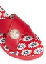 Detail View - Click To Enlarge - TORY BURCH - 'Melody' logo pearl leather slide sandals
