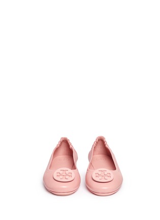 Front View - Click To Enlarge - TORY BURCH - 'Minnie Travel' leather ballet flats