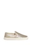 Main View - Click To Enlarge - TORY BURCH - 'Jesse' perforated metallic leather slip-ons