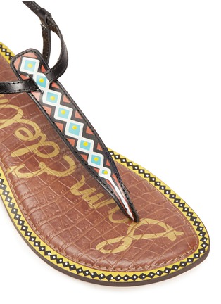 Detail View - Click To Enlarge - SAM EDELMAN - 'Gigi' tribal print leather thong sandals