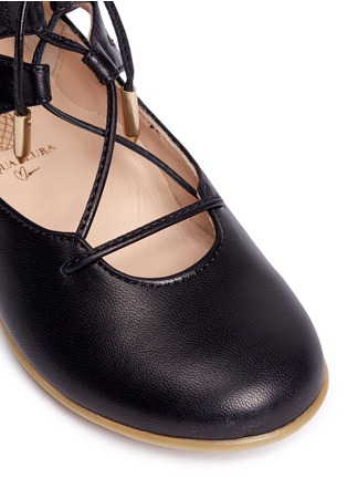 Detail View - Click To Enlarge - AQUAZZURA - 'Belgravia Baby' caged leather toddler flats