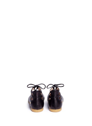 Back View - Click To Enlarge - AQUAZZURA - 'Belgravia Baby' caged leather toddler flats