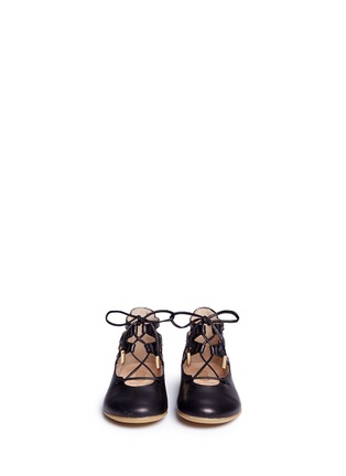 Figure View - Click To Enlarge - AQUAZZURA - 'Belgravia Baby' caged leather toddler flats