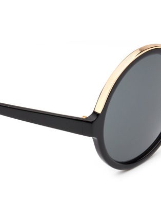 Detail View - Click To Enlarge - 10677 - Oversized metal brow acetate round sunglasses