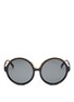 Main View - Click To Enlarge - 10677 - Oversized metal brow acetate round sunglasses
