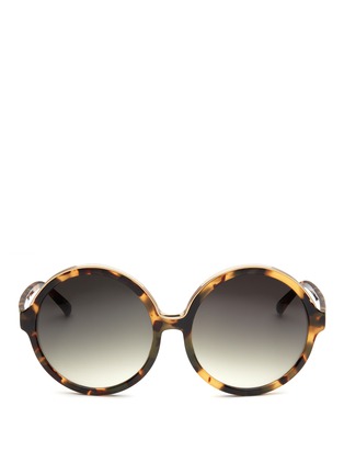 Main View - Click To Enlarge - 10677 - Oversized tortoiseshell round gradient sunglasses