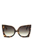 Main View - Click To Enlarge - 10677 - Oversized metal brow tortoiseshell cat eye gradient sunglasses