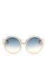 Main View - Click To Enlarge - 10677 - Oversized metal brow round gradient sunglasses
