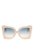Main View - Click To Enlarge - 10677 - Oversized metal brow cat eye gradient sunglasses