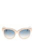 Main View - Click To Enlarge - 10677 - Metal brow acetate square gradient sunglasses