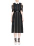 Main View - Click To Enlarge - SELF-PORTRAIT - 'Hinkley' lace cape ruffled crepe dress
