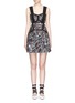 Main View - Click To Enlarge - SELF-PORTRAIT - Pleated floral jacquard mini dress