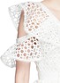 Detail View - Click To Enlarge - SELF-PORTRAIT - Asymmetric frill guipure lace one-shoulder midi dress