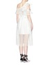 Back View - Click To Enlarge - SELF-PORTRAIT - Asymmetric frill guipure lace one-shoulder midi dress