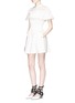 Figure View - Click To Enlarge - SELF-PORTRAIT - 'Hudson' lace yoke frill trim poplin dress