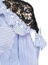 Detail View - Click To Enlarge - SELF-PORTRAIT - Lace shoulder insert ruffle stripe shirt dress
