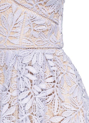 Detail View - Click To Enlarge - SELF-PORTRAIT - 'Laelia' olive leaf guipure lace midi dress