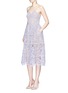 Figure View - Click To Enlarge - SELF-PORTRAIT - 'Laelia' olive leaf guipure lace midi dress