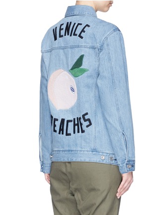 Back View - Click To Enlarge - ÊTRE CÉCILE - 'Venice Peaches' oversized patch denim jacket