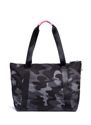 Back View - Click To Enlarge - MONREAL - 'Victory' camouflage and neon tote bag