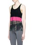 Front View - Click To Enlarge - MONREAL - Camouflage print mesh and jersey performance racerback tank top