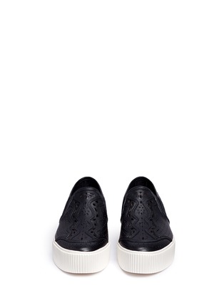 Front View - Click To Enlarge - ASH - Kingston' perforated leather flatform slip-ons
