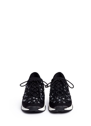 Front View - Click To Enlarge - ASH - Miss Lace' floral bead appliqué sneakers