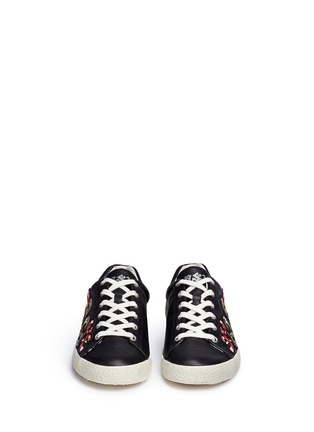 Front View - Click To Enlarge - ASH - Nak' floral embroidered leather sneakers