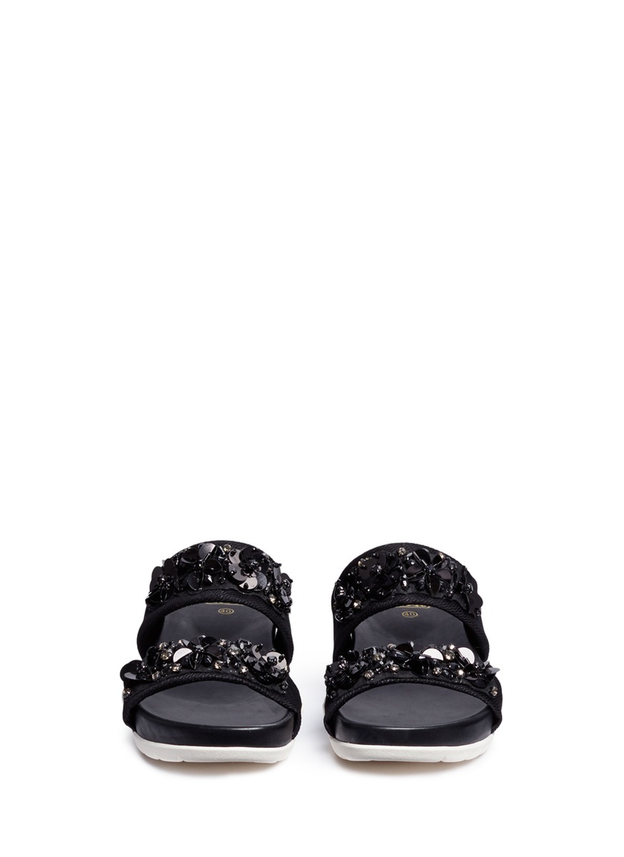 6 Stores In Stock: ASH Oman Flowers' Embellished Sneaker Slide Sandals ...
