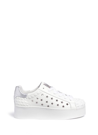 Main View - Click To Enlarge - ASH - 'Circus' prism perforated star leather platform sneakers