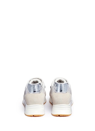 Back View - Click To Enlarge - ASH - 'Look Lace' satin and suede zip sneakers