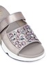 Detail View - Click To Enlarge - ASH - 'Lou' embellished satin sneaker slide sandals