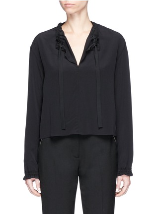 Main View - Click To Enlarge - RAG & BONE - 'Verna' drawstring neck silk blouse
