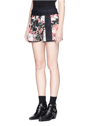 Front View - Click To Enlarge - RAG & BONE - 'Lennox' ribbon trim floral print shorts