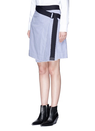 Front View - Click To Enlarge - RAG & BONE - 'Lenna' asymmetric stripe wrap skirt