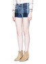 Front View - Click To Enlarge - J BRAND - Mid rise washed plaid denim shorts