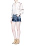 Figure View - Click To Enlarge - J BRAND - Mid rise washed plaid denim shorts