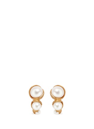Main View - Click To Enlarge - BELINDA CHANG - 'Fruity Trio' 18k yellow gold plated triple pearl earrings