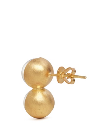 Detail View - Click To Enlarge - BELINDA CHANG - 'Fruity Twin' 18k yellow gold plated double pearl earrings